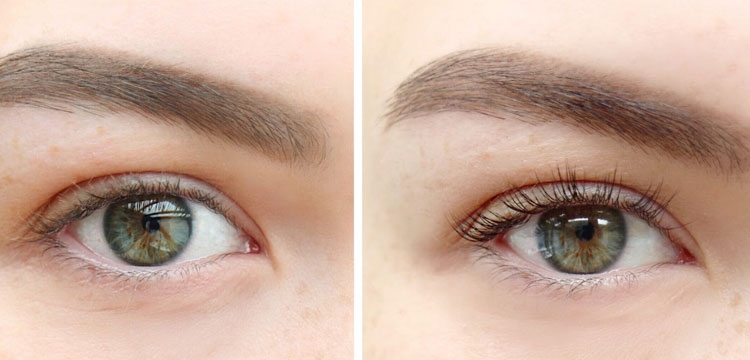 LVL lash extensions - before and after